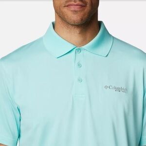Columbia‎ PFG Terminal Tackle Long Sleeve Polo Shirt Teal - Size L